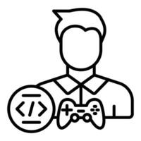 desarrollador de juegos estilo de icono masculino vector