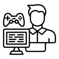 Game Modder Male Icon Style vector