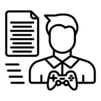 Game Script Writer Male Icon Style vector