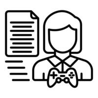 Game Script Writer Female Icon Style vector
