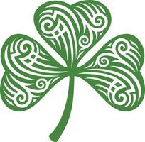 Tattoo clover with three leaves - Shamrock. Vector illustration.