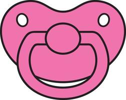 Pink baby pacifier or dummy vector illustration