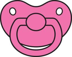 Pink baby pacifier or dummy vector illustration