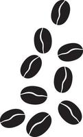 Coffee beans black and white vector illustration