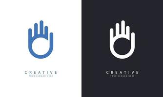 icono de logotipo de mano abierta de vector abstracto