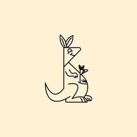 ilustración de vector de canguro de educación infantil