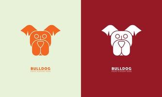 icono de logotipo único de vector de cabeza de logotipo de bulldog abstracto