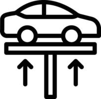 Ilustración de vector de elevación de coche en un fondo. Símbolos de calidad premium. Iconos de vector para concepto y diseño gráfico.