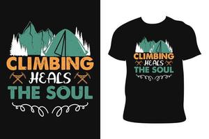 CLIMBING T-SHIRT DESIGN. CLIMBING T-SHIRT. Climbing t-shirt free Vector. vector