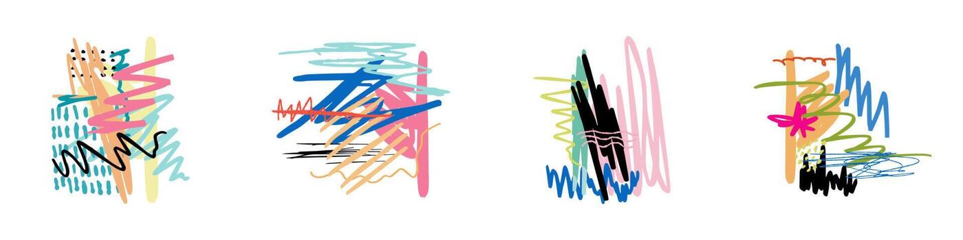 colección de elemento gráfico de composición abstracta colorida vector