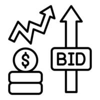 Bid Increment Icon Style vector