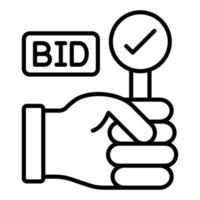 Absentee Bid Icon Style vector