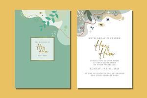 beautiful flowers wedding invitation card vector