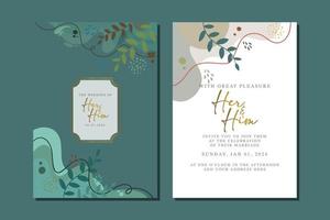 beautiful flowers wedding invitation card vector