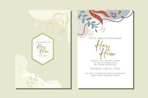 beautiful flowers wedding invitation card vector