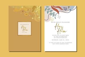 beautiful flowers wedding invitation card vector