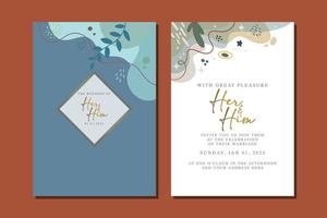 beautiful flowers wedding invitation card vector