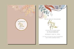 beautiful flowers wedding invitation card vector