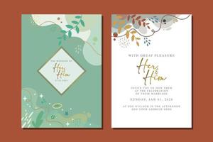 beautiful flowers wedding invitation card vector