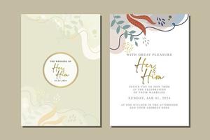 beautiful flowers wedding invitation card vector