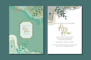 beautiful flowers wedding invitation card vector