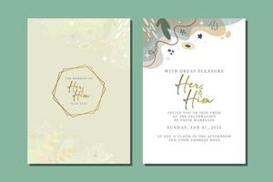 beautiful flowers wedding invitation card vector