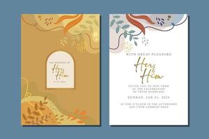 beautiful flowers wedding invitation card vector