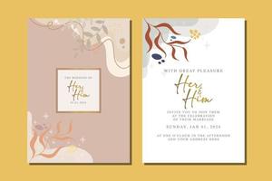 beautiful flowers wedding invitation card vector