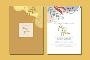 beautiful flowers wedding invitation card vector