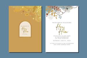 beautiful flowers wedding invitation card vector