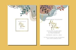 beautiful flowers wedding invitation card vector