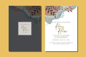 beautiful flowers wedding invitation card vector