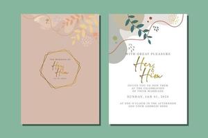 beautiful flowers wedding invitation card vector