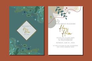 beautiful flowers wedding invitation card vector