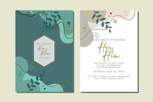 beautiful flowers wedding invitation card vector