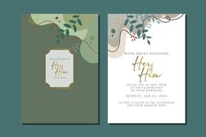 beautiful flowers wedding invitation card vector