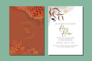 beautiful flowers wedding invitation card vector