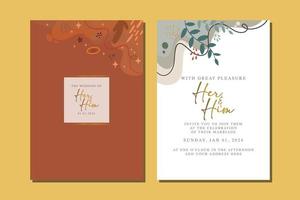 beautiful flowers wedding invitation card vector