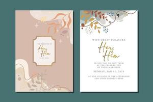 beautiful flowers wedding invitation card vector