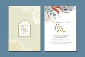 beautiful flowers wedding invitation card vector