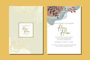 beautiful flowers wedding invitation card vector