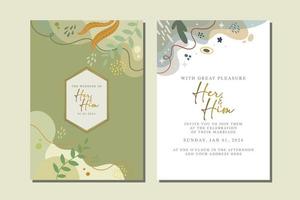 beautiful flowers wedding invitation card vector