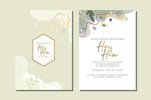 beautiful flowers wedding invitation card vector