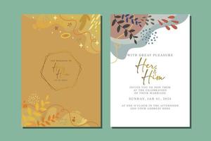 beautiful flowers wedding invitation card vector