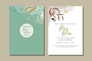 beautiful flowers wedding invitation card vector