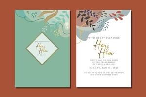 beautiful flowers wedding invitation card vector