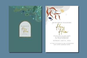 beautiful flowers wedding invitation card vector