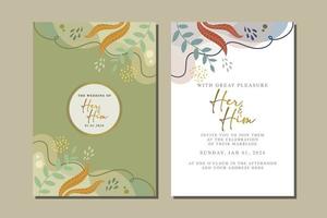 beautiful flowers wedding invitation card vector