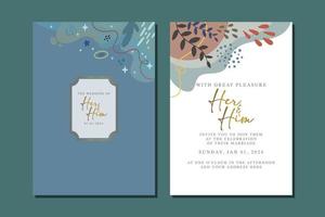 beautiful flowers wedding invitation card vector