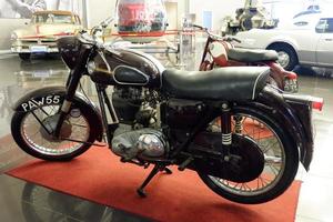 Batu, East Java, Indonesia - August  10, 2022, PAW55,  Antique Black Motorcycle  in Angkut museum photo